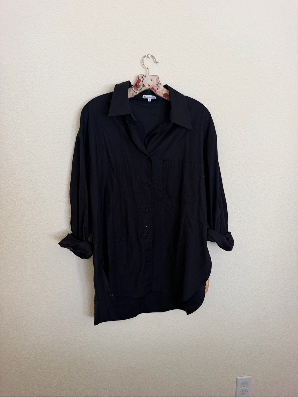Reformation Black Button-Down Shirt